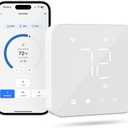 meross Smart Thermostat for Home, WiFi Thermostat Works with Matter, Alexa, Apple Home, Google Assistant, App & Voice Control, 7x24h Scheduling, Energy Saving, C-Wire Required