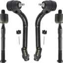 Detroit Axle - Front 4pc Tie Rods for Hyundai Sonata Kia Optima [Excluding Hybrid], Azera Cadenza, 4 Inner & Outer Tie Rod End Links Replacement