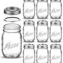 Paksh Novelty Mason Jars with Lids & Sealer - 5 Pack 16 Oz Regular Mouth Glass Canning Jars - Food Storage Container - Airtight Container for Pickling, Candles, Overnight Oats, Fruit Preserves