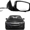 Dasbecan Right Passenger Side Mirror Compatible with Honda Accord 2013 2014 2015 Power Glass Heated with Camera with Turn Signal Light Door Mirror Assembly Replaces 76200T2GA42ZC Black 12Pins