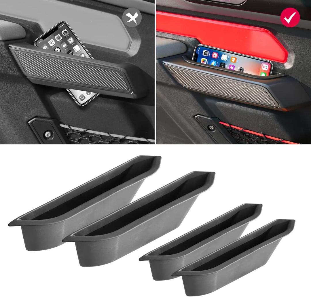 Mabett Door Handle Storage Organizer Compatible with Ford Bronco 2021-2025, Inner Door Handle Insert Tray Box for Bronco Accessories 4-Door, Grab Create Car Storage Space by Handle Pocket 4PCS