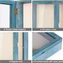 Love-KANKEI Shadow Box Display Case 11x14 Shadow Box Picture Frame with Linen Back Memorabilia Awards Medals Photos Memory Box Gift Rustic Blue
