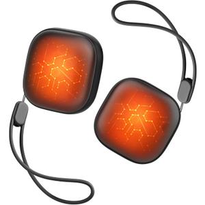 Magnetic Hand Warmers Rechargeable 2 Pack, Ultra Slim Electric Handwarmers,3 Levels Smart Heating,Portable, UL Certified, Pocket-Sized Camping Golf Hunting Essentials, Gifts for Men (Black)