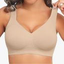 PoseFree Womens Seamless Wireless Supportive Bra Push Up Comfort Soft No Underwire Full Coverage T-Shirt Bra M