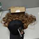 SEGO Baseball Cap with Hair Extensions for Women Heat Resistant Synthetic 2" Adjustable Long Wavy Hairpiece Replacement Wigs in Black Hat for Girls 12A Light Brown