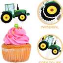 BESTOYARD 42pcs Construction Theme Cupcake Toppers, Excavator Cake Decorations for Construction Themed Party Supplies Boys Birthday Party, Paper Cake Topper Set