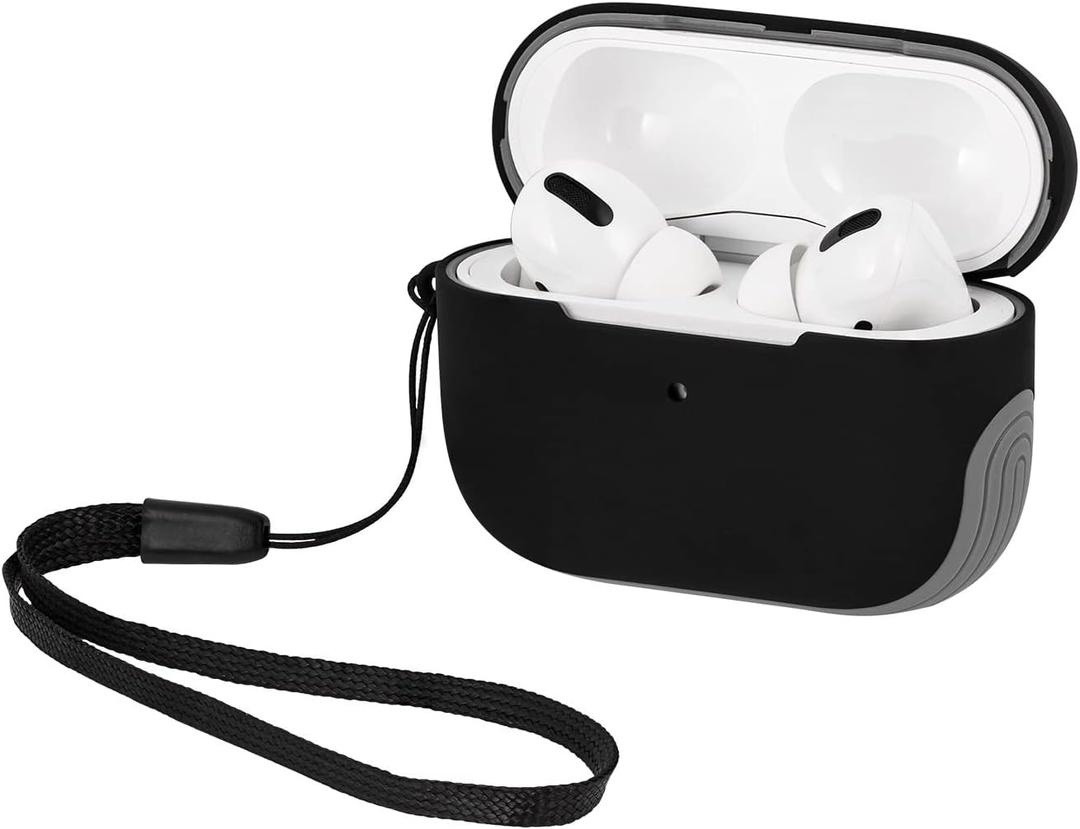 WITHit Sport Cover Compatible with Apple AirPods Pro, Soft, Durable Silicone and Hard Protective Shell, Protective Earbud Cover  Wireless Charging Compatible AirPod Pro Case (Black/Grey)