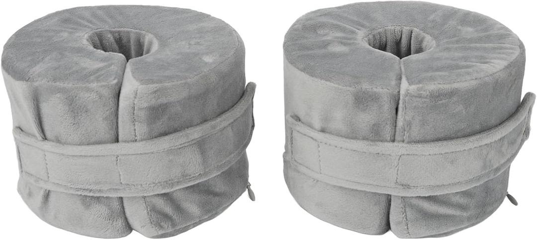 2pcs Foot Elevating Pillow, Leg Rest Post Surgery Pillow, Soft and Adjustable Sleeping Wedge for Men and Women, Ankle Protector Support Elevated Foot Heel Pillow for Sore Foot Pressure (Grey)