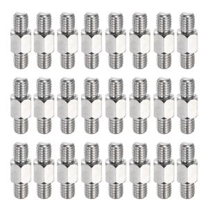 MECCANIXITY 24 Pcs Stainless Steel Double Ended Stud Nut, M6x22mm Male to Male Double End Threaded Stud for Hex Head Double End Studs Rods Right Left Hand Thread Screws
