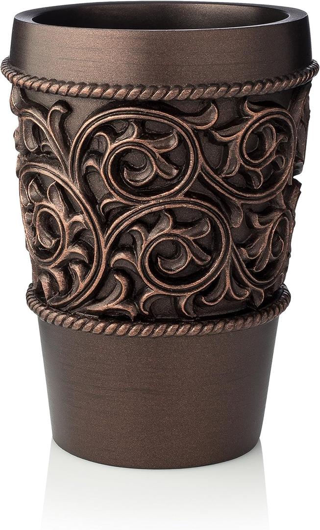 Essentra Home Bronze Bathroom Tumbler Cup for Vanity Countertops, Also Great as Pencil/Pen Holder and Makeup Brush Holder