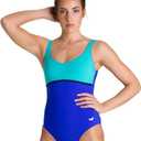Arena Women's Bodylift Tummy Control U-Clip Back One Piece Shaping Swimsuit, M, Blue/Light Blue