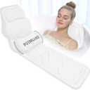 Full Body Bath Pillow for Tub - Extra Long & Thick Tub Pillow with Head, Back & Lumbar Support, 168 Non-Slip Suction Cups, Soft 5D Mesh Spa Cushion, Fits All Tubs-Gift for Soaking
