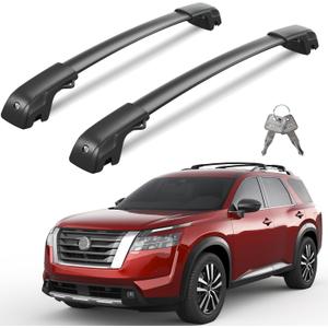 Lockable 300lb Roof Rack Cross Bars Compatible with Nissan Pathfinder 2022 2023 2024 2025 2026 SV SL Platinum with Raised Side Rails, Heavy Duty Aluminum Roof Rails Crossbars