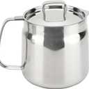 Oil Strainer Pot Grease Can, Stainless Steel Oil Filter Pot Oil Storage Can Container with Fine Mesh Strainer Bacon Grease Container for Storing Frying Oil, Cooking Grease (2L)