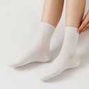 Losa Kute Super Soft Crew Socks Cozy Causal Athletic Socks 6 Pairs (White, M)
