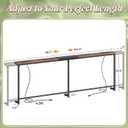 Huuger 78.7-94.5'' Extendable Behind Couch Table with Outlets, Rustic Brown, 78.7- 94.4"W x 29.5"H