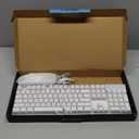 Gaming Keyboard and Mouse Combo, K1 RGB LED Backlit Keyboard with 104 Key for PC/Laptop(White)