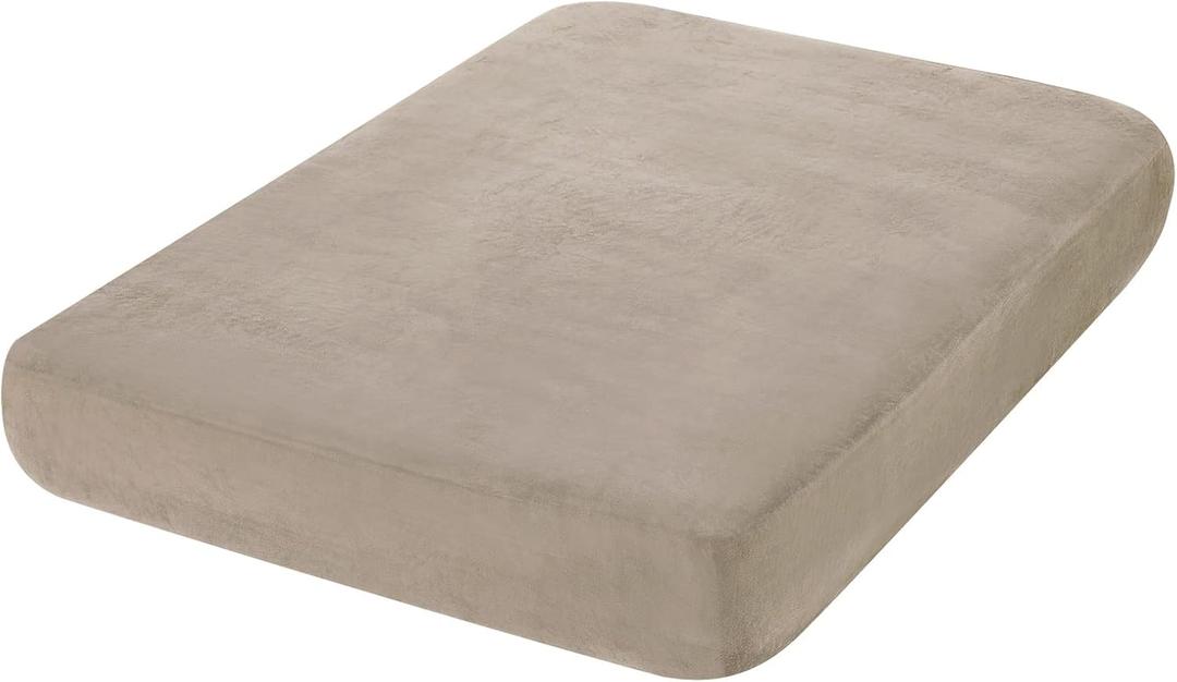 hyha Sofa Cushion Cover, Velvet Protector Slipcover for 50x27.5x9in Couch, Taupe, Super Soft, Anti-Slip, Stretch Fit, Machine Wash