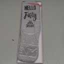 HAPPYPOP 50TH Birthday Gifts - Women Her Bday Socks Man, 50 Year Old Gift Ideas for Female (Gray Hello Fifty)