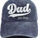 2PCS Mom and Dad EST 2025 2026 Hat, 3D Embroidered Adjustable New Parents Gifts Baseball Cap