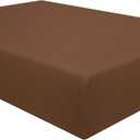 NTBAY Twin Fitted Sheet Only - Brushed Microfiber Deep Pocket Fitted Sheet - Soft, Wrinkle-Free, Fade-Resistant, Stain-Resistant, Hotel Quality Fitted Bed Sheet, Brown