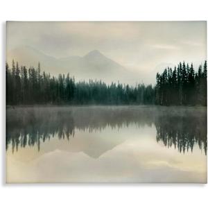 Stupell Industries 'Foggy Lake Forest Landscape Reflection'| Canvas Art, 40"L x 30"W