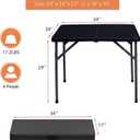 34“Square Card Table, Portable Folding Game Table for Parties & Camping, Fold in Half Design with Removable Steel Legs, Waterproof HDPE Top, Easy Setup Indoors & Outdoors, White, 34in