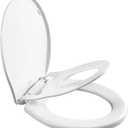 Little2Big Toilet Seat with Built-In Potty Training Seat, Slow Close, Durable Plastic, Made in USA, ROUND, White