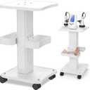 Esthetician Cart with Wheels and 2 Trays, 4 Tier Salon and Spa Equipment Trolley Carts, Beauty Machine Trolley, Load 135lbs