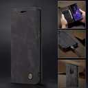 UEEBAI Wallet Case for Samsung Galaxy S9, Premium PU Leather Case Vintage Matte Wallet Flip Cover [Card Slots] [Magnetic Closure] Stand Function Folio Shockproof Full Protection for Galaxy S9 - Blue