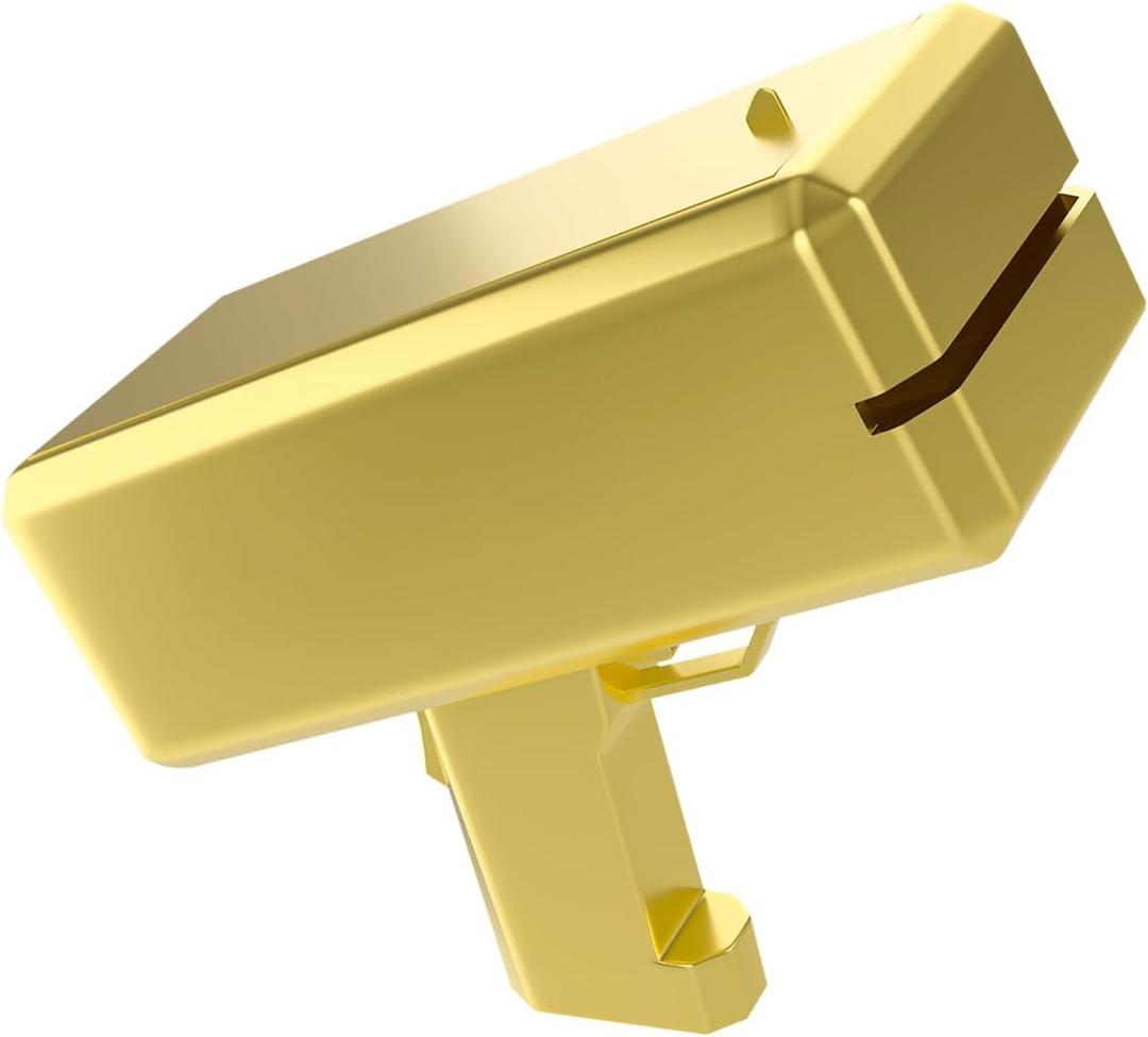 Gold Money Gun, Automatic Cash Shooter Toy Make It Rain Money Toy Gun for Parties, Weddings, Birthdays, Club Events Fun Prop Money Gun for Real or Fake Bills, Coupons & Flyers for Party
