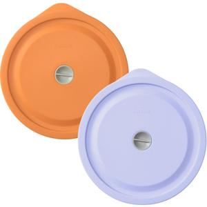 Replacement Lids for Pyrex 7402-PC 7 Cup, Silicone Round Storage Cover Lid for Anchor Hocking Glass Bowl 2 Pack with Date Mark