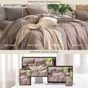 MooMee Bedding Duvet Cover Set 100% Washed Cotton Linen Like Textured Breathable Durable Soft Comfy (Heathered Mauve Brown, Queen 90"x90")