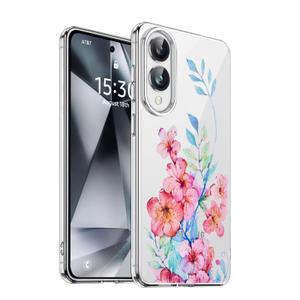 CameCosy Compatible for Samsung Galaxy S25 Edge Case, Pretty Wild Flowers Pattern Slim TPU Shockproof Transparent Protective Case Cover for Samsung Galaxy S25 Edge 6.6inch