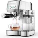 MAttinata Cappuccino Machine 20 Bar, Professional Espresso Machines for Home and Office with Automatic Milk Frothering System, Barista Compact Latte Maker for Coffee Lovers, Stainless Steel-Mattino