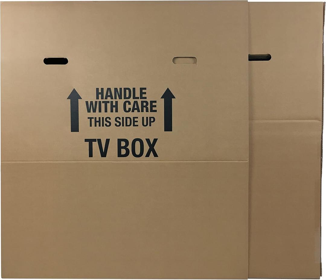Uboxes Moving Boxes for Your TV Fits 1 LCD/LED up to 70" Plasma, LCD, or LED TV. Moving Box Size : expandable to 70"Length by Width 8" and 40" Height (TV Moving Box - 2 Pack)"
