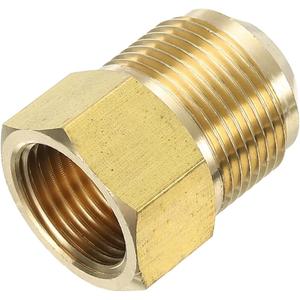Brass Flare Tube Fitting Coupling Gas Adapter, 3/4" Male Flare x 5/8 Inch Female SAE Thread Pipe Connector Fit for air Conditioning HVAC Automotive Grills (2Pcs, Gold)