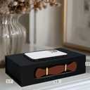 Photo Storage Box Stylish 5" x 7" Picture Storage Container Linen Memory Box Perfect to Store Photos, Keepsake, Scrapbook Supplies and Other Memories, Black