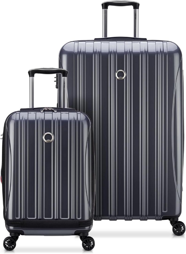 Delsey Luggage Aero 2 Piece Set (19" Carry-On & 29" Checked Spinner) (Platinum)