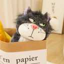 EASELR 12inch Angry Cat Stuffed Animal Toys, Cute Cat Kitten Plush Soft Kawaii Anime Plush Wicked Black Cat Plushies for Kids Birthday Christmas