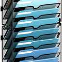 SUPEASY 21-Tier Wall File Holder Organizer with Hooks, Mesh Hanging File Organizer, Mail Organizer Wall Mounted for Papers, Folders, Office Magazine Rack, Assembly Needed, Black