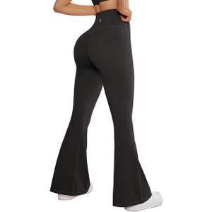 SUUKSESS Women Flare Leggings Scrunch Butt Lifting Bootcut High Waist Yoga Pants (Small, 14 Black)