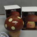 LONRISWAY 2Pack Wood Small Mushroom Table Lamp, LED Rechargeable Cordless Touch Bedside Lamps, Wireless Stepless Dimming Night Light, Portable Battery Lamp for Bedroom Nightstand for Birthday Gifts