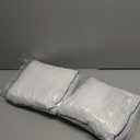 Throw Pillow Inserts Set of 2-Fluffy Square Cushions with 100% Cotton Covers-Decorative White Pillow Fillers for Sofa, Bed, Couch, Living Room, Indoor Hotel Pillows (16x16 Inch (Pack of 2)-Blue Edge)