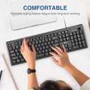 Rii RK907 Ultra-Slim Compact USB Wired Keyboard for Mac and PC,Windows 10/8 / 7 / Vista/XP (Black) (1PCS)