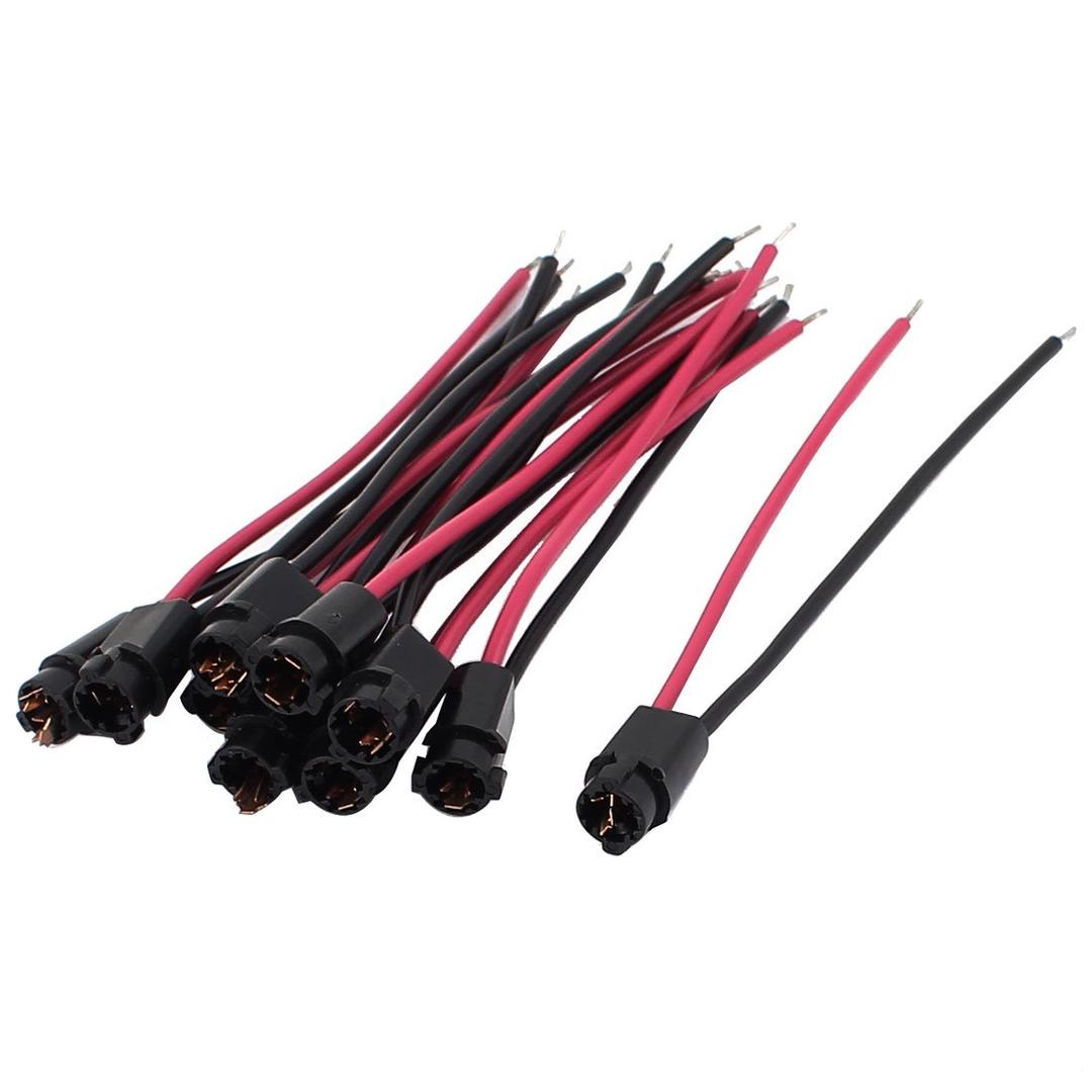 uxcell Car Dashboard Light T5 Socket Wiring Harness Connector 10pcs