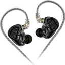 KZ ZAR in-Ear Monitor 7BA+1DD Hybrid Drivers Gaming Earbuds HiFi Bass Noise Isolation IEM, Clarity in All Frequency Stereo Comfort-fit in Ear Headphones for Audio Engineers, Musicians(No Mic)