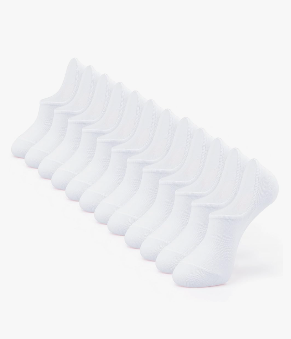 IDEGG No Show Socks Womens and Men Low Cut Ankle Short Anti-slid Athletic Running Novelty Casual Invisible Liner Socks (C_6 Pairs(6 White) Medium)