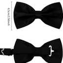 habibee Suspenders and Bow Tie Set for Men, Adjustable Elastic Braces with Y-Back, Diverse Colors, Strong Clips (Black)