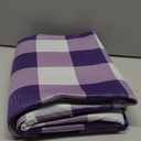 Purple White Plaid Area Rug 2'7''x 5', Gradient Geometric Buffalo Checkered Modern Outdoor Living Room Bedroom Area+Rug Carpet, Kitchen Rug Bath Mat Front Porch Floor Doormat Runner Rugs
